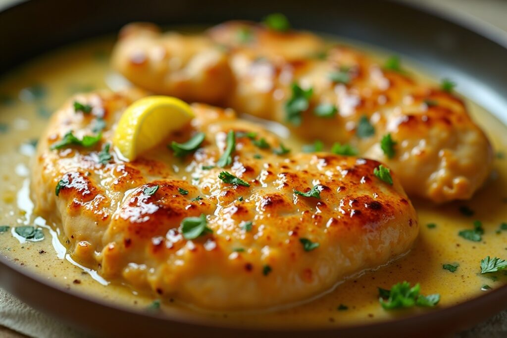 Lemon Garlic Skillet Chicken – A Zesty, Juicy One-Pan Wonder