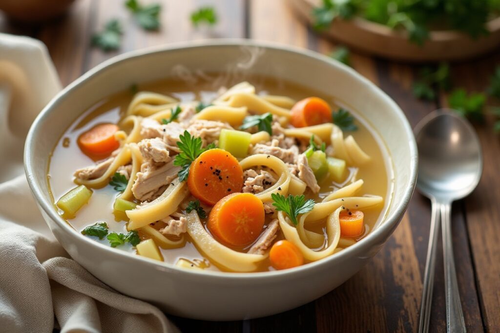 Classic Chicken Noodle Soup Homemade, Cozy & Comforting