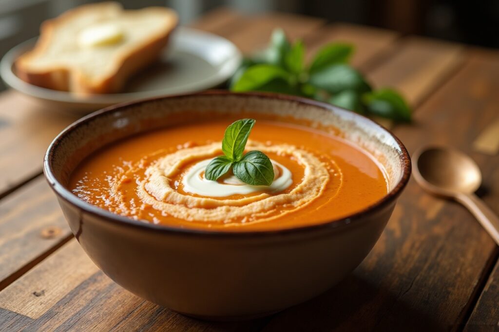Creamy Tomato Basil Soup That Tastes Like a 5-Star Restaurant (But Made at Home!)