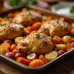 Oven-Roasted Chicken Thighs with Veggies (Crispy, Juicy & Ready in One Pan!)