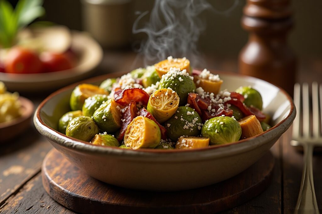 Warm Brussels Sprouts and Bacon Dinner Bowl