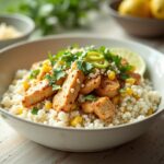 Street Corn Chicken Rice Bowl With Creamy Elote Flavor