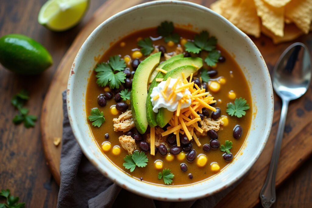 Creamy Chicken Poblano Black Bean Soup Easy One Pot Dinner