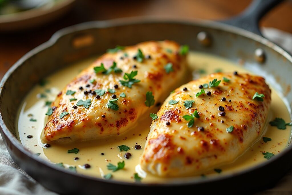 Creamy Garlic Chicken Recipe With Rich Savory Homemade Sauce