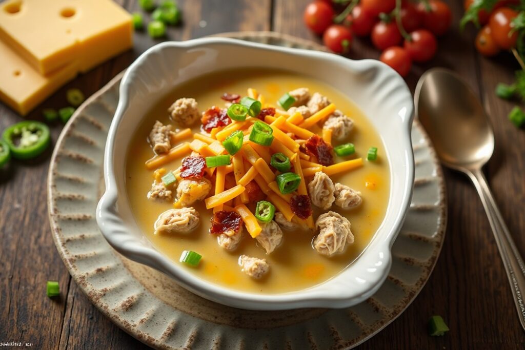 Creamy Spicy Jalapeño Popper Chicken Soup Packed With Bold Cheesy Flavor