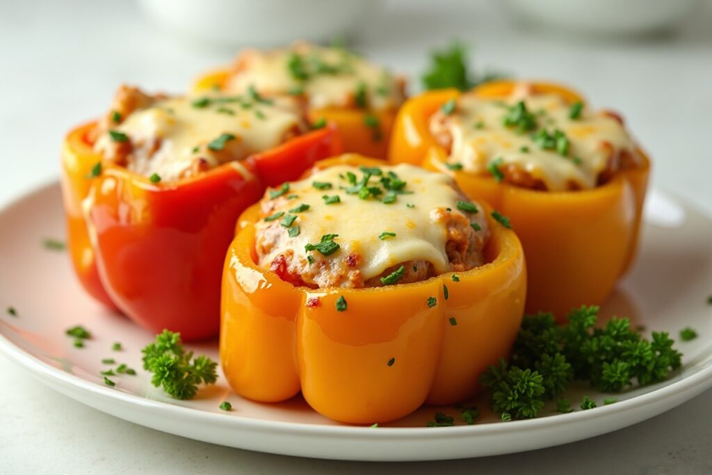 Juicy Chicken Stuffed Peppers Easy Healthy Dinner Recipe
