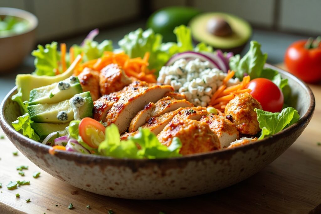 Healthy Buffalo Chicken Salad Recipe (High Protein & Low Carb)