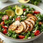 High Protein Chicken and Kale Superfood Salad Recipe Healthy Easy