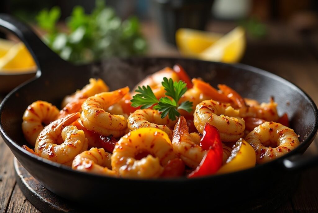 Cajun Shrimp Skillet Recipe Easy One Pan Spicy Shrimp Dinner