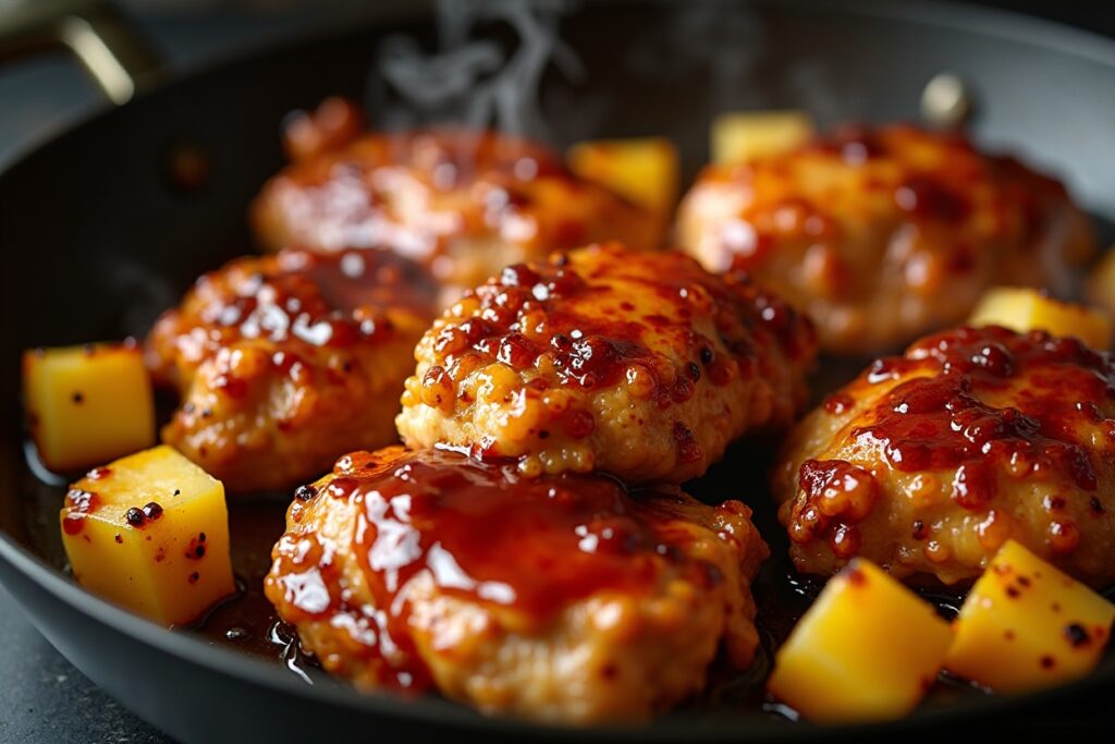 Pineapple Teriyaki Chicken Thighs Sweet Sticky Easy Dinner Recipe