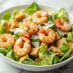 Crispy Garlic Shrimp Caesar Salad Easy Homemade Restaurant Style Recipe