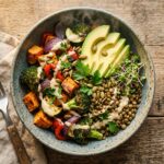 Healthy Lentil and Roasted Vegetable Bowl Recipe for Easy High Protein Meals