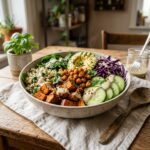 Vegan Buddha Bowl with Tahini Dressing Healthy High Protein Meal Prep Recipe