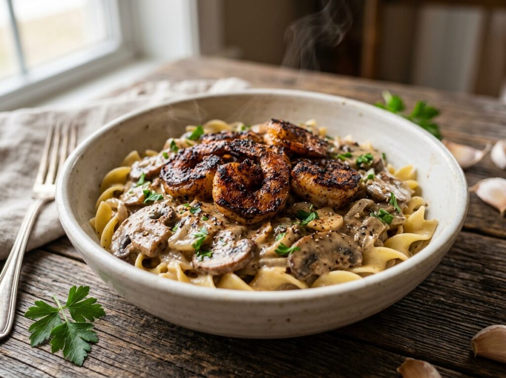 Spicy Blackened Shrimp Stroganoff Creamy Cajun Shrimp Pasta Recipe