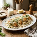 Creamy Smothered Chicken and Rice Easy One Pan Comfort Dinner Recipe