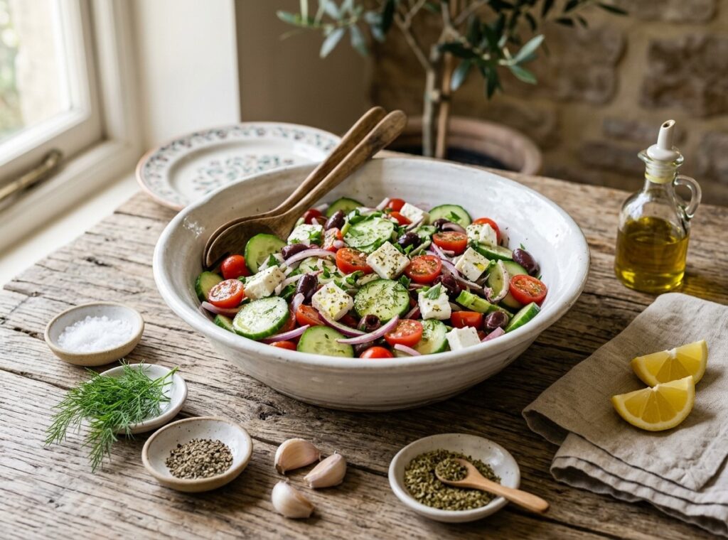 Best Cucumber and Feta Salad Recipe Fresh Healthy Mediterranean Side Dish