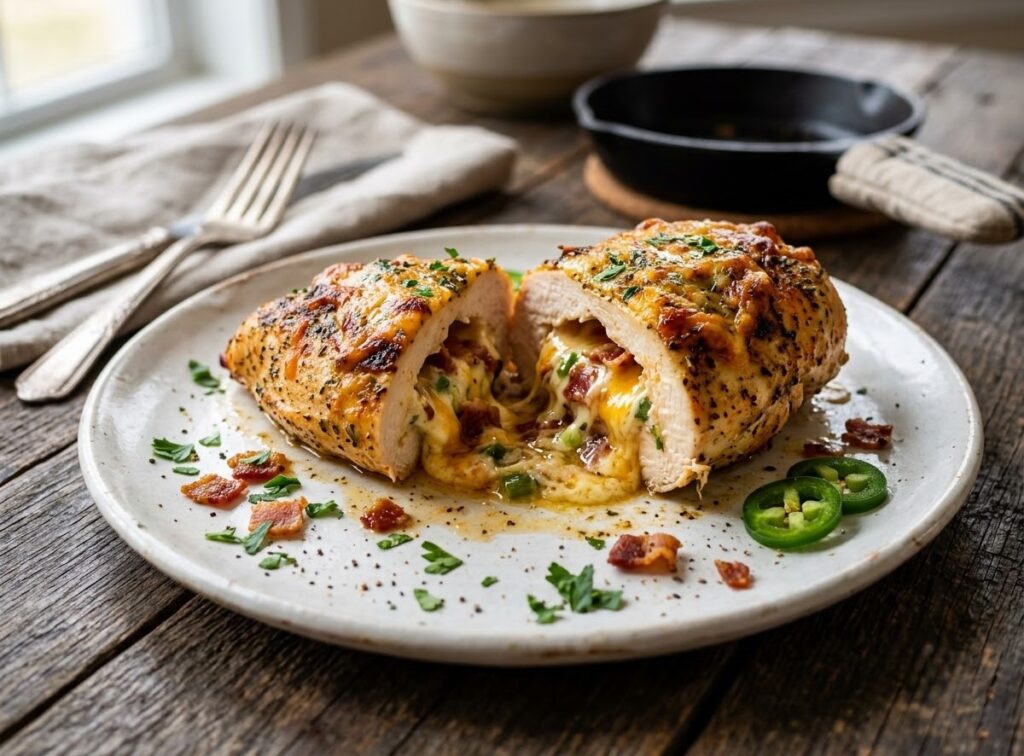 Bacon Jalapeño Popper Stuffed Chicken Breast Recipe Easy Cheesy Dinner