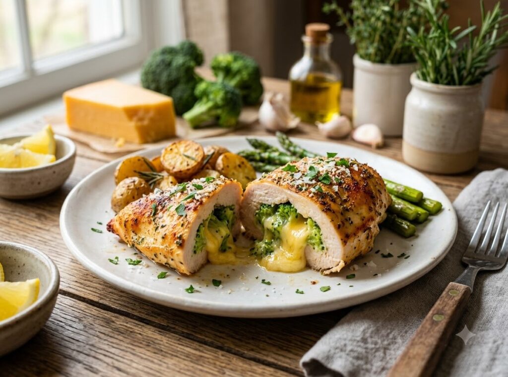 Broccoli Cheddar Stuffed Chicken Breast Recipe Easy Cheesy Family Dinner