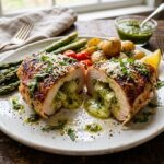 Pesto Parmesan Stuffed Chicken Breast Recipe Easy Juicy Cheesy Dinner