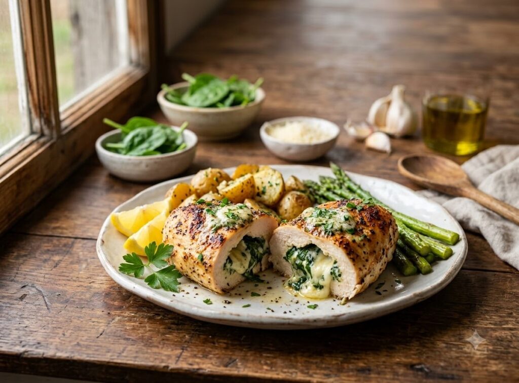 Spinach Cream Cheese Stuffed Chicken Breast Easy Juicy Baked Recipe