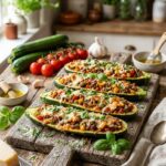 Best Stuffed Zucchini Boat Recipe Easy Cheesy Healthy Dinner