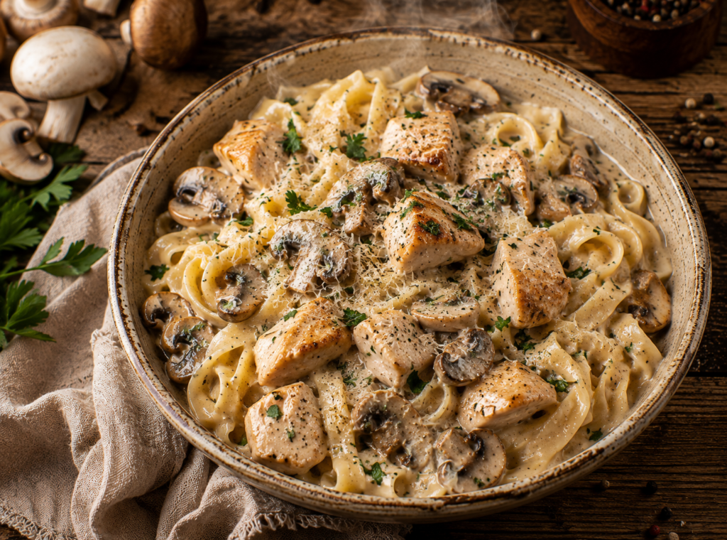 Creamy Chicken and Mushroom Pasta
