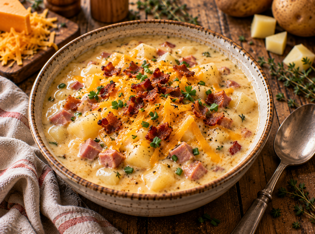Slow Cooker Ham and Potato Soup